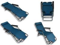 LEŻAK OGRODOWY TARASOWY TURYSTYCZNY SKŁADANY REGULOWANY GRANATOWY