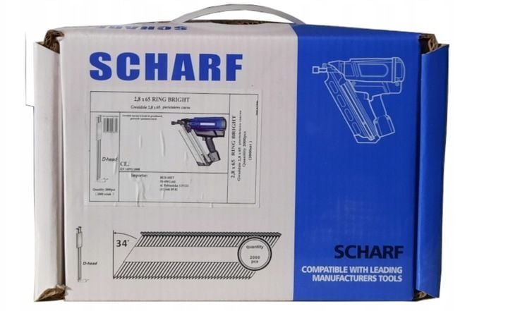 Gwoździe 2,8x65 łączone papierem Scharf zdjęcie 2