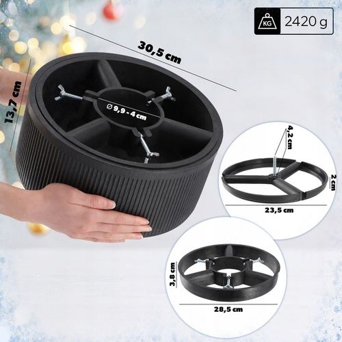 STOJAK POD CHOINKĘ CHOINKI POJEMNIK CHOINKOWY 5 L NA DRZEWKO 1,5 m CZARNY na Arena.pl