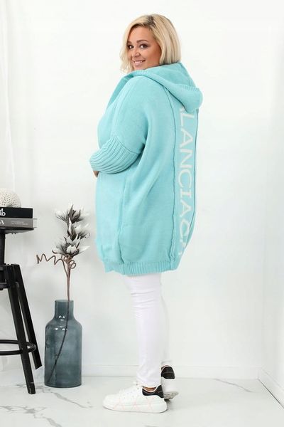 Narzutka kardigan oversize miętowa plus size zdjęcie 4