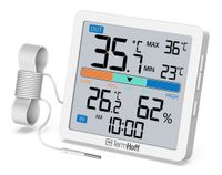 Termometr Monitor Temperatury Wilgotności Zegar Sonda TermHoff THM-04