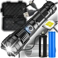 Latarka LED Taktyczna ZOOM Akumulatorowa Wojskowa Wodoodporna USB Mocna