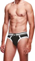 prowler brief xs czarne bokserki z dwukolorowym pasem