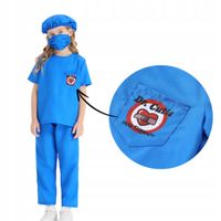 STRÓJ DOKTORA NIEBIESKI KOSTIUM LEKARZA DLA DZIECI HALLOWEEN KARNAWAŁ M