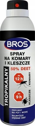 Spray na komary i kleszcze 50% Deet 180 ml Bros na Arena.pl