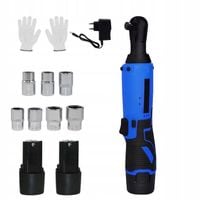 Klucz Grzechotkowy Elektryczny 12V z LED 40 N.m Antypoślizgowy z 7Nasadkami