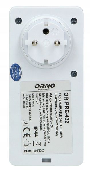 PROGRAMATOR CZASOWY DO GNIAZDA IP44 OR-PRE-432 ORNO zdjęcie 7