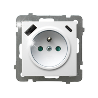 GNIAZDO Z ŁADOWARKĄ USB A+C 3.4A 20W OSPEL AS GP-1GZPUSBAC/m/00 BIAŁY