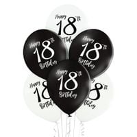 balony 30 cm "18" urodziny 6 szt.  | bn06-579
