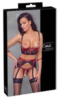 shelf bra set black/red m