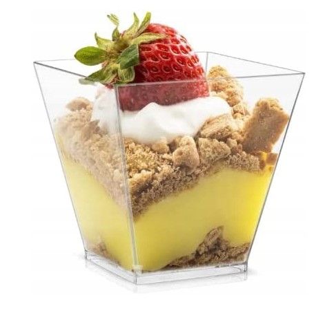 POJEMNIKI PUCHARKI KWADRATOWE DO DESERÓW KUBKI SŁODKI STÓŁ BUFET 60ML 50szt na Arena.pl