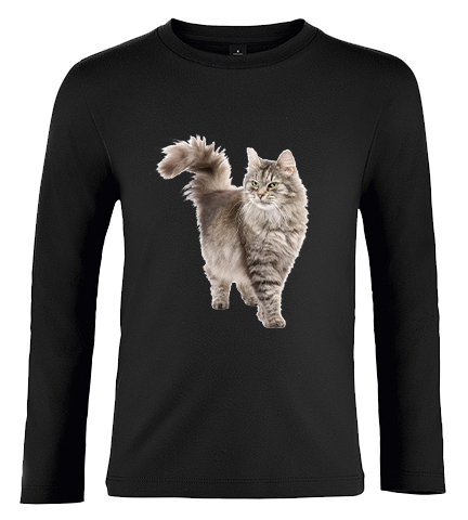 Bluzka tshirt z długim rękawem Kot zdjęcie 1