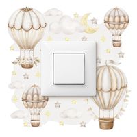 Naklejka Pod Włącznik Dla Dzieci Balony Chmurki Gwiazdy Boho 20cm x 20cm