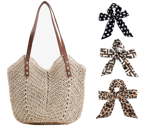 Torebka na RAMIĘ PLECIONA KOSZYK ZAPINANA+APASZKA na Arena.pl