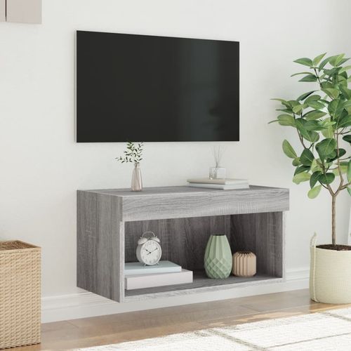 Szafka pod TV, z LED, kolor szary dąb sonoma, 60x30x30 cm na Arena.pl