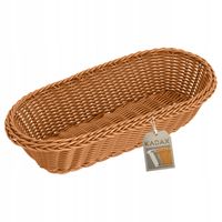 KOSZYK KOSZYCZEK Z TWORZYWA NA CHLEB PODŁUŻNY BRĄZ