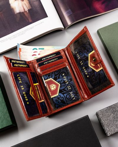 elegancki portfel damski ze skóry naturalnej - peterson na Arena.pl