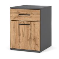 Szafka Nocna Drewniana 1 Szuflada Stolik Nakastlik Rtv Loft Szary Dąb Wotan