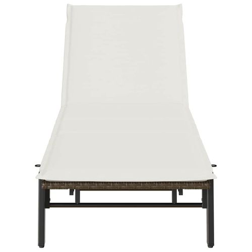 Leżak z poduszką, brązowy, polirattan na Arena.pl