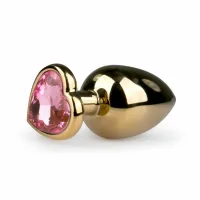 rimba aluminium plug anatomiczny z kryształkiem heart srebrny m