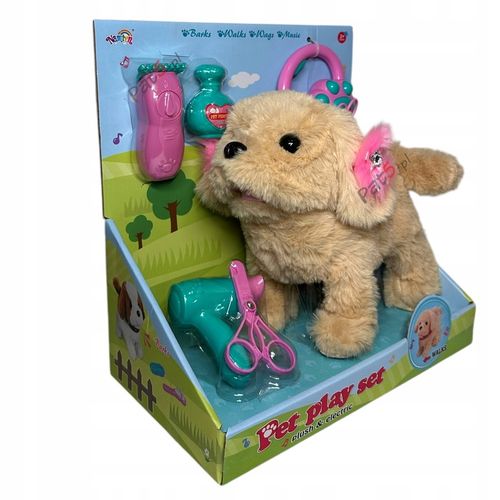 INTERAKTYWNY PIESEK PLUSZOWY NA SMYCZY CHODZĄCY SZCZEKAJĄCY N BATERIE XXL na Arena.pl