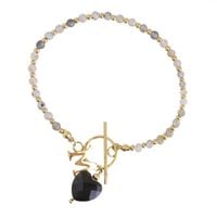 bransoletka na rękę stal chirurgiczna pozłacana 14k złotem bst1417