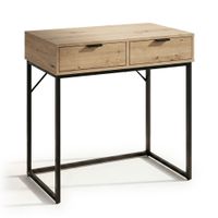 Konsola z Szufladami 80 cm Wąska ELANO Stolik do Salonu Loft Dąb Artisan
