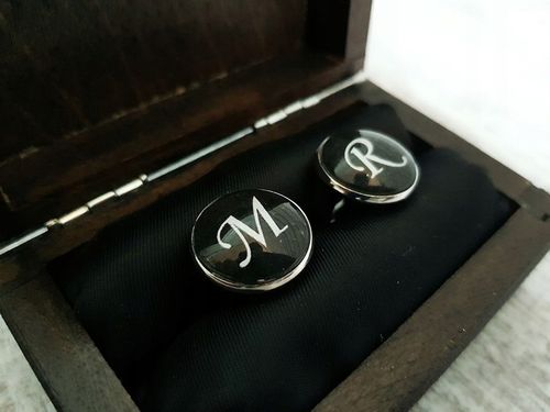 Spinki do Mankietów Koszuli z Inicjałami do Ślubu Ślub Inicjały na Arena.pl