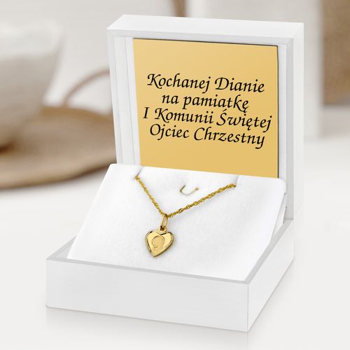 ZŁOTY medalik z łańcuszkiem Prezent na KOMUNIĘ od ojca chrzestnego na Arena.pl