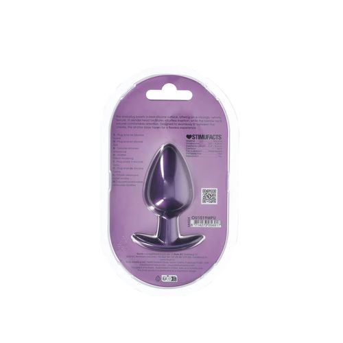 smooth silicone anal plug - large - 3.5" / 8,9 cm - metallic purple na Arena.pl