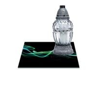 SZKLANA PODSTAWKA POD ZNICZE Z DEDYKACJĄ 35x35cm Wstęga 67g