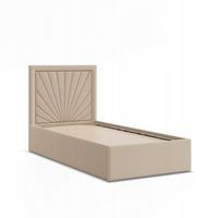 Łóżko Ramowe VASTO BEŻOWE JEDNOOSOBOWE Tapicerowane Pojedyncze