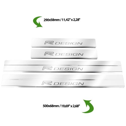 Listwa progowa VOLVO V40 MK2 R DESIGN Stal nierdzewna 304 połysk z czarnymi na Arena.pl