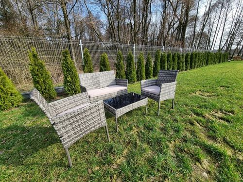 Zestaw Mebli Ogrodowych HDM technorattan Garden szary 4 el. Balkon meble na Arena.pl