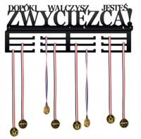 WIESZAK METALOWY NA MEDALE ŚCIANĘ ZWYCIĘZCA ŚCIENNY CZARNY STALOWY 60