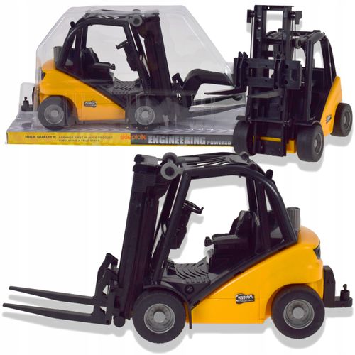 Duży wózek widłowy z ruchomymi elementami dźwigiem realistyczny model auto na Arena.pl