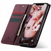 ETUI Z KLAPKĄ DO IPHONE XR SKÓRZANE PORTFEL CASE ZAMYKANE + SZKŁO