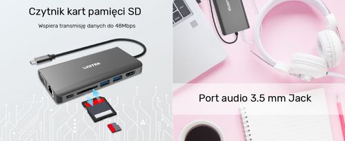Unitek Hub USB-C 3.1 8w1 z Power Delivery 100W na Arena.pl