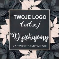 naklejki DZIĘKUJEMY ZA ZAMÓWIENIE z LOGO 100szt