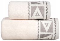 Ręcznik Yolo 70x130 Greno kremowy geometryczny trójkąty