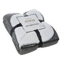 Miękki koc dwustronny PANDA 150X200 czarny+biały