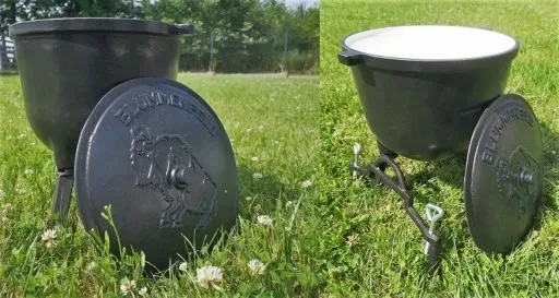 EMALIOWANY KOCIOŁEK 4L - gar garnek myśliwski żeliwny węgierski prażonki zdjęcie 4