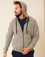 Sweter z kapturem na zamek szary Ewelin Rozmiar - M