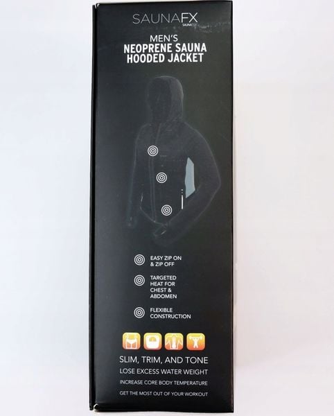 Kurtka z kapturem męska neopren Jogging Sauna Odblask FITNESS SAUNATEK r. L zdjęcie 7