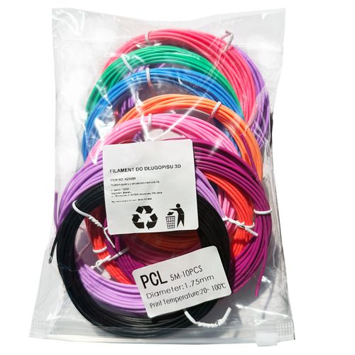 wkłady pcl długopis 3d pen zestaw 10 x filamenty 5m kolor 1,75mm na Arena.pl