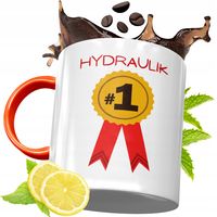 Kubek Pomarańczowy Dla Hydraulika Prezent Z Nadrukiem Ze Zdjęciem
