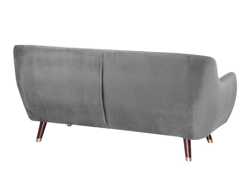 Sofa 3-osobowa welurowa szara BODO zdjęcie 4