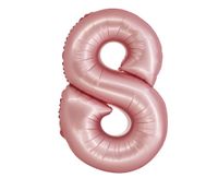 Balon foliowy cyfra "8" jasny różowy matowy, 76 cm