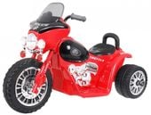 Motorek Chopper Na Akumulator Dla Dzieci Czerwony + 3 Koła + Dźwięki + Świa