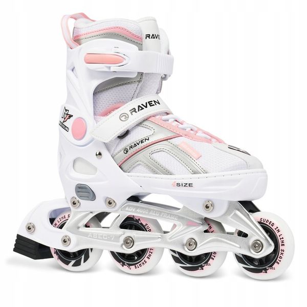 Rolki Regulowane RAVEN Pulse White/Pink 37-40 zdjęcie 1